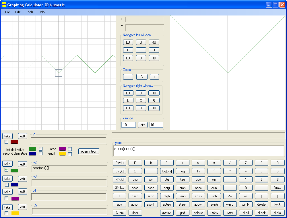 y=arccos(cos(x))
